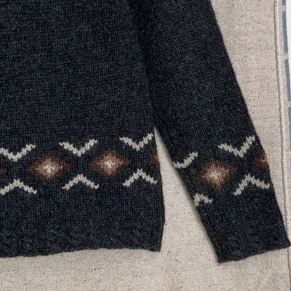 Vintage Eddie Bauer Nordic Wool Selburose Fair Isle Sweater Gray Women’s S M - Picture 5 of 8